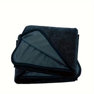TEMU 1개 초대형 마이크로화이버 차량 건조 타월 - 울트라 컴팩트, 고흡수성, 1400 GSM, 양면 디자인, 무흔적 디테일링, 자동차 및 가정용 청소용, 내구성 있는 카드라이잉 타월, 고흡수 원단