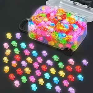 TEMU 610개(509개 미니 야광 작은 거북이 + 1개 수하물) 혼합 만화 빛나는 거북이 장식 DIY 주얼리 공예용, 휴일 파티 장식, 휴대폰 케이스, 헤어 액세서리, 귀걸이, 열쇠고리, 완벽한 공예 애호가 선물, 야광 키체인, 발광 거북이, 거북이 비즈, 팔찌 만들기 키트, 팔찌 클라스프, 주얼리 만들기 용품, 소녀/여성용 참