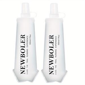 TEMU 2개 500ml 누출 방지 접이식 물병, TPU 소재, 가벼움, 플립 탑, 스포츠, 러닝, 여행 및 피트니스에 적합|트래블보틀