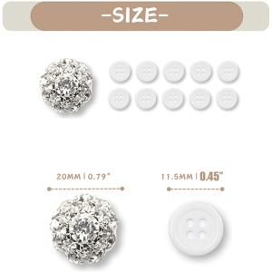 TEMU 1pc 세퀸 버튼 세트, 10pcs 11.5mm 자수 버튼, 버튼 남성 및 여성 슈트, DIY 정장 및 축제 장식, 금속, 흰색/빨강/검정색/녹색