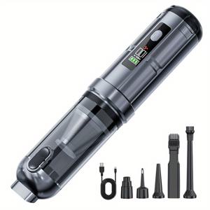 TEMU QILIEASY: 4in1 핸드헬드 차량용 진공청소기, 18000PA 강력한 흡입력, 스마트 LED 디스플레이, Type-C 충전, 3단계 흡입 모드, 무선 미니 청소기 - 자동차, 사무실 책상, 키보드 청소용|키보드|책상