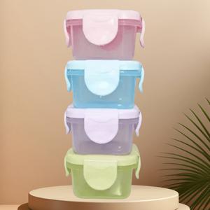 TEMU 4개 미니 보관 용기 뚜껑 포함 - 밀폐형 스택 가능 & 누수 방지, 파스텔 핑크/블루/그린, 안전한 스냅락 뚜껑, 여행용 공간 절약 정리함, 홈, 오피스, 선물 포장용 - 소형 물품, 계절 장식, 사무용품에 이상적 - 내구성 있는 플라스틱 구조, 집안 정리, 컴팩트 디자인, 견고한 제작, 가정용 정리함