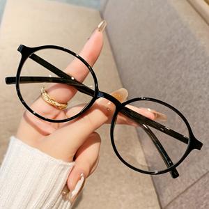TEMU 여성용 초경량 라운드 안경 - 대형 라운드 프레임과 갈색 틴티드 PC 렌즈, 일상 패션용 비처방 안경, 일본 한국 스타일, 거북등 갈색 & 골든 림, 편안한 금속 힌지 & 케이스 포함, 여성용 가벼운 안경 (커피 브라운, 라운드 얼굴 강조) - 타원형 프레임, 장식용 렌즈, 스타일리시하고 편안한 데일리 웨어