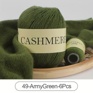 TEMU 캐시미어 소프트 스레드 원사 세트 6쌍, 따뜻한 DIY 직조용 양모 원사, 수제 니트 스웨터, 스카프, 모자, 샤울을 위한 핸드 니팅 및 기계 크로셰 원사 볼 (1.76oz+0.71oz)/쌍