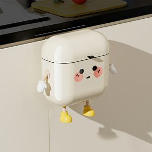 TEMU 1개 재미있는 보관 바구니 , 전통적인 굽힘 폐기물 처리를 위한 높은 걸이형 정리함, 공간 절약 및 장애물 없는 청소, 주방을 더 미니멀리스트하게 유지하는 선반 바스켓|쓰레기통
