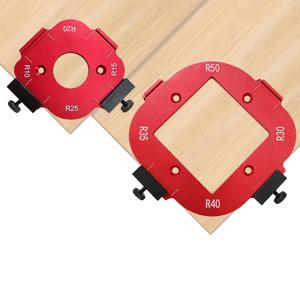 TEMU 2pcs 트리머 커팅 R 각도 아크 템플릿 라우터 코너 라디우스 템플릿, 우수한 알루미늄 합금 라우터 코너 라운드링 지그, 목공용 아크 커팅 가이드 세트 (R10-R50), 트림, 휴대용, 및 테이블 라우터에 적합