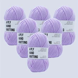 TEMU 300g 50g*6 고품질 밀크 실 6개 세트 - 100% 아크릴, 스카프, 담요, 인형, 여름 옷 제작에 적합, DIY 초보자에게 완벽한 다목적 원단