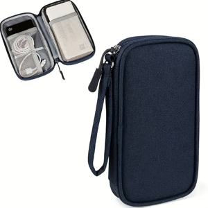 TEMU 1pc TechGuard 휴대용 전자 주최자, 케이블, 마우스, 전원 은행을 위한 직물 여행 케이스 - 다기능 및 가벼운 디지털 액세서리 보관 가방