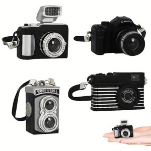 TEMU 4pcs 미니 카메라 세트, 빈티지 싱글 렌즈 반사 카메라, 1:4 스케일, 디지털 사진 촬영용품 및 장식 액세서리, 전기 또는 배터리가 필요하지 않음, 파티 장식 및 용품을 위한 깃털 없는 것