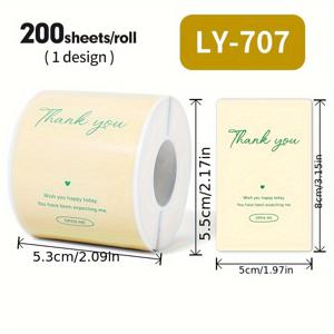 TEMU 200개 롤의 감사 스티커 - 컬러풀한 밀봉 테이프 케이크 베이킹 shop 장식, 선물 포장 및 포장, 편지 및 인사 카드 밀봉, 자체 접착, 매트 핏, 종이 재료, 선물 포장 액세서리 | 생동감 있는 밀봉 테이프 | 자체 접착 테이프, 선물 포장 테이프