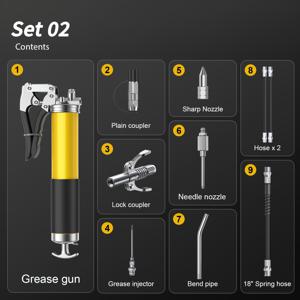 TEMU 중량 8000 PSI 그리스 건 키트 - 14oz 스테인레스 스틸 , 18