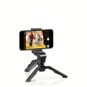TEMU 360도 회전하는 안티 셰이크 모바일 폰 삼각대 마운트, 휴대용 두꺼운 스마트폰 홀더, 조절 가능한 클램프, 모바일 폰 라이브 방송 및 사진 촬영에 적합한 범용 삼각대 스탠드