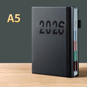 TEMU 2026 플래너 캘린더 - 365일 소프트 커버 일기장, 데일리 목표 트래커 & 습관 체크인, 내구성 쉬운 청소 용지, 400페이지 노트북, 5가지 색상 (핑크, 퍼플, 그린, 블루, 블랙), 시간 관리, 생동감 넘치는 컬러, 매끄러운 필기감, 주간 플래너, 개인 정리용