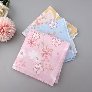 TEMU 3pcs 여성용 꽃무늬 핸드케치프 - 가벼우며 빠르게 건조되는 폴리에스터, 우아한 핑크색과 흰색 및 보라색 꽃, 야외 활동에 이상적, 여성용 핸드케치프