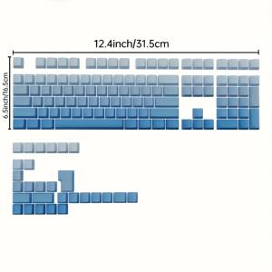 TEMU 60% 75% 100% 104키 PBT 그라데이션 키캡 세트 - 체리 모델, TKL 미국식 레이아웃 기계식 키보드용 (키보드 본체 미포함)