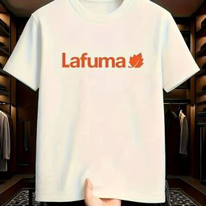 TEMU 남성용 가벼운 통기성 아웃도어 티셔츠 - 하이킹 & 캠핑용 볼드 오렌지 LAFUMA 그래픽, 수분 흡수 원단, 백패킹 및 일상 캐주얼웨어 - 야외 활동 애호가에게 이상적, 라운드넥 디자인, 내구성 있는 구조, 액티브웨어 탑, 디자인, 빠른 건조 셔츠, 어드벤처 세커즈 필수 아이템