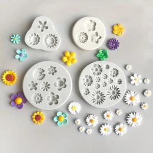TEMU 4개 데이지 실리콘 몰드, 수제 공예, 폴리머 클레이 비누 만들기, 캔들 만들기, 홈 데코, 다양한 예술 작품 및 선물, 귀걸이 펜던트, DIY 주얼리 만들기, 공예 프로젝트, 플로럴 몰드, 아티스틱 크래프트, 유연한 몰드, 고품질 실리콘, 크래프트 몰드, 주얼리 몰드, 홈 데코레이터, 공예 애호가용
