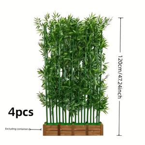 TEMU 120cm 인공 대나무 식물 - 풍성한 잎이 있는 리얼리스틱 그린 인조 대나무, 내구성 있는 플라스틱, 유지보수 필요 없음, 집, 사무실, 정원, 결혼식, 크리스마스, 발렌타인데이, 집들이, 공원 장식, 호텔 녹지, 거실 분리벽, 야외 및 실내 사용에 적합, 대나무 장식, 크리스마스에 가장 좋음, 추수감사절에 완벽함