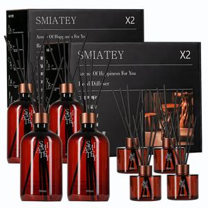 TEMU 스미어티 디퓨저 대용량 실내 방향제 리필액 선물 세트 500ml*2+보충액250ml*4 호텔 목재