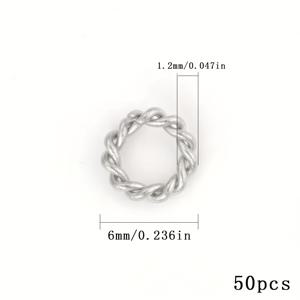 TEMU 50개 스테인레스 스틸 오픈 점프 링, 보석 제작용 나선형 금속 커넥터, DIY 팔찌 목걸이용 스페이서 비즈, 수제 구슬 장식용 공예 용품, 직경 8mm