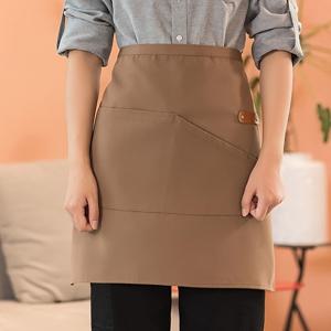 TEMU 주머니가 있는 고급 캔버스 레스토랑 아포른 - 남녀 공용, 내구성이 뛰어난 폴리에스터, 커피 바 및 세련된 작업복에 이상적, 갈색, 검정색, 오렌지색, 회색, 편안한 핏을 위한 조절 가능한 스트랩, 작업 아포른 | 세련된 허리 아포른 | 내구성이 뛰어난 캔버스 아포른
