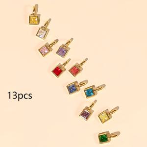 TEMU 11pcs/13pcs 아랍 숫자 및 탄생석 매력 세트, 남성 및 여성용 합금 DIY 목걸이 액세서리 콤보