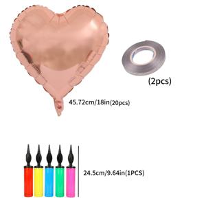 TEMU 20개 로즈 골드 알루미늄 호일 풍선 + 2개 리본 + 1개 펌프, 프로포즈, 결혼식, 생일 파티 장식 및 홈 데코에 적합. 할로윈 장식, 크리스마스 장식