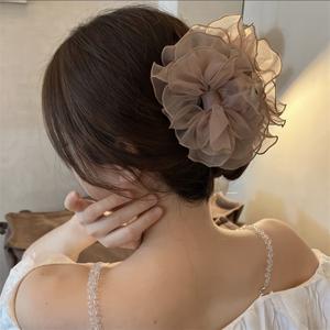 TEMU 우아한 수지 나비 리본 헤어 클립, 강력한 그립 상어 발톱 포니테일 홀더, 대형 타원형, 여성용 쉬운 스타일링 헤어 액세서리