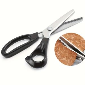TEMU 1pc 스테인리스 스틸 가위 -縫製, 공예, DIY 프로젝트에 적합, 정밀 절단을 위한 반원형 삼각형 이빨, 공예 필수품 | 톱니가 있는 절단 도구 | 내구성 있는 절단 도구,縫製 용품
