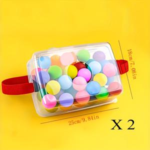 TEMU 2세트 60개 볼, 두 상자와 밴드 포함, 파티 인터랙티브 볼 게임, 흔들기 박스 게임 소품, 행복한 가족 게임, 실내외용, 결혼 기념일 파티 용품, 생일파티 용품, 여름 휴가 테마 파티 재미