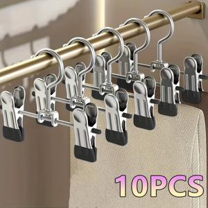 TEMU 10개 세련된 디자인의 강력한 금속 바지 걸이대, 검은색 고무 손잡이 - 의류, 양말, 스커트, 모자에 적합 - 내구성 있는 파우더 코팅 마감, 가정 정리 필수품, 의류 정리기 | 현대적인 걸이 디자인 | 내구성 있는 걸이대, 의류 걸이대