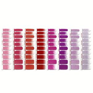 TEMU 160pcs 글리터 네일 폴리시 스트립 그라데이션 스파클링 자체 접착식 풀 커버 네일 폴리시 스티커 네일 파일이 있는 여성과 일상적인 데이트 사용을 위한 오래 지속되는 네일 스티커 매니큐어 장식 DIY 네일 아트