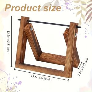 TEMU 1개 목재 실 보관대, 수평형 실 정리함 - 공예가 및 DIY 애호가를 위한 나무 태슬 뜨개질 바늘 도구 정리대 - 뜨개질과 크로셰 취미를 위한 완벽한 선물, 대나무 회전 실 트레이 데스크탑 재봉 용품, 가정용 자수 실 보관