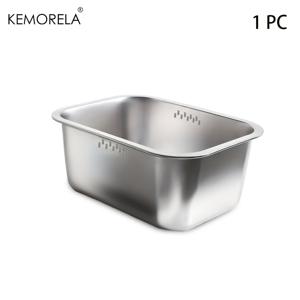 TEMU 1/2개 KEMORELA 휴대용 304 스테인리스강 수세미통, 대용량 다목적 금속식기 세척기구, 주방싱크대·야외활동에 적합한 과일·채소·식기류 세척용 실용도구|싱크대