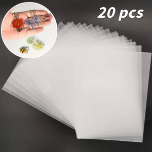 TEMU 20개 투명 열수축 플라스틱 시트 - DIY 공예, 주얼리 제작, 키체인, 선물 태그, 슬라임 & 레진 공예용 | 정밀한 가장자리의 열감응 랩 | 레이저/크래프트 커터와 호환 가능 | 비즈, 클레이, 왁스, 레진에 강하고 유연함 | 초보자와 전문가 모두에게 적합 | 생생한 색상과 섬세한 디자인 | 선물용으로 완벽
