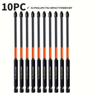 TEMU 150mm/5.90인치 필립스 PH2 충격용 스크류드라이버 비트, 가정, 공장, 사무실 등에서 플라스틱, 나무, 금속 제품에 사용됩니다.