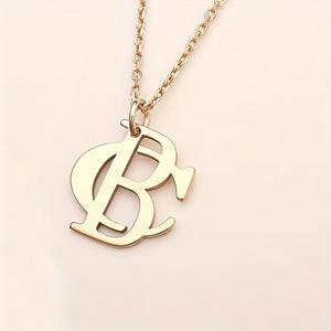 TEMU 커플 맞춤 각인 네임 네크리스 - 18K 골드 도금 스테인리스 스틸 인터로킹 주얼리, 스타일 기념일/결혼식/발렌타인데이 선물 세트
