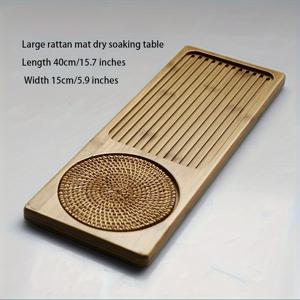 TEMU 천연 대나무 트레이, 직사각형 일본 스타일 대나무 트레이, 대나무 차 트레이 과일 빵 트레이 호텔 레스토랑 나무 트레이, 휴일, 휴일, 휴일 선물용