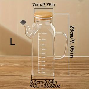 TEMU 1병, 유리 오일 병, 누수 방지 오일 주전자, 식초 병, 야외 바비큐 피크닉용 조미료 보관 용기, 주방 용품 오일 병