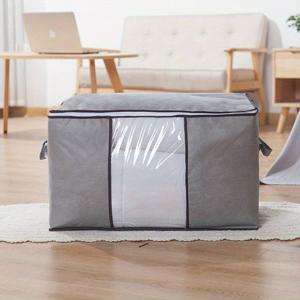 TEMU 1pc 대형 니트 원단 보관 백, 강화된 손잡이 - 튼튼한 지퍼 오가나이저, 옷, 침구, 이불 - 다용도 실내 보관 용기, 옷장 및 RV 사용