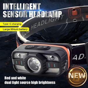 TEMU 1개, 고루멘 LED 헤드램프, 캠핑, 낚시 및 야외 비상용 | USB 충전식, 모션 센서, 3가지 조명 모드, 조절 가능한 헤드밴드, 캠핑 라이트 충전식, 낚시 장비, 핸즈프리 라이트, 내구성 있는 구조, 멀티모드 라이트, 캠퍼와 하이커