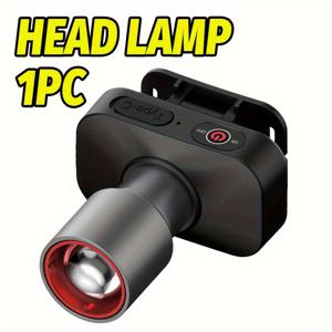 TEMU 1개 USB 충전식 휴대용 손전등, 3가지 모드, 접이식 초점 길이, 매트 메탈 표면, 고출력 LED, 리튬 배터리 18650 시리즈, 충전 가능, 표준 범위 0-30, 하이킹, 캠핑, 비상 조명에 적합