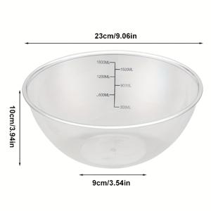 TEMU 측정 눈금이 있는 폴리카보네이트 믹싱 볼 1개/3개 세트, 요리 및 베이킹용 내구성 샐러드 보울, 주방 및 레스토랑 필수품