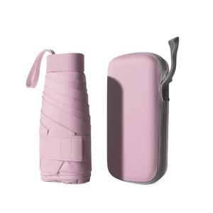 TEMU 미니 포켓 우산 - 휴대용 케이스 포함 6단 수동 컴팩트 여행용 우산, 내구성 있는 나일론 원단과 철제 프레임, 휴대용 우산 | 우산 | 철제 프레임 우산, 야외 여행용 카드 홀더 우산 포켓 우산 캡슐 우산