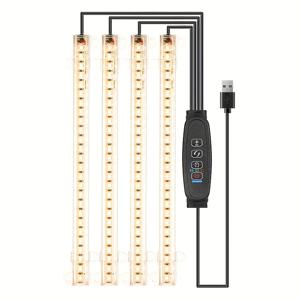 TEMU 실내 식물용 LED 성장등 스트립, 풀 스펙트럼 3000K, 52 LED 식물 조명 바, 3/9/12H 타이머, 10단계 조광 기능, 13인치, 4헤드, 실내 식물용 LED 성장등,실내 식물 성장등, 다육이 식물 성장 조명,홈 가드닝 라이트,멀티라이트 바,조절 가능한 밝기,터치 컨트롤,내구성 있는 구조,타이머 기능,다육식물 애호가,도시 농부들