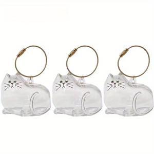 TEMU 3팩 고양이 목 액세서리, 투명 보관 캡슐이 있는 귀여운 고양이 펜던트 - 애완동물 털을 위한 DIY 수제 기념품 선물, 사랑과 동료를 표현하는 홈 디스플레이 또는 반려동물 애호가를 위한 선물