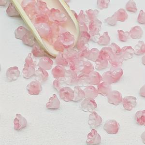 TEMU 60개 릴리 오브 더 밸리 유리 구슬, 그라데이션 멀티컬러 릴리 오브 더 밸리 꽃봉오리 & 벨 참 DIY 팔찌, 목걸이, 헤어 클립 및 주얼리 액세서리