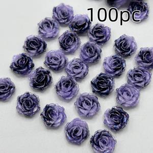 TEMU 100개 3D 미니 플랫 백 꽃 장식, 무구멍 고급 반짝이 소프트 고무 장미 꽃 단면 조각 DIY 공예용, 네일 아트, 휴대폰 케이스, 웨딩 어플리케 - 비접착 레진 플로랄 장식, 스크랩북 및 스탬핑, 스크랩북 장식, 결혼식 장식, 우아한 꽃 디자인, 세밀한 장인 정신, 스티커, 스크랩북 용품, 공예 장식