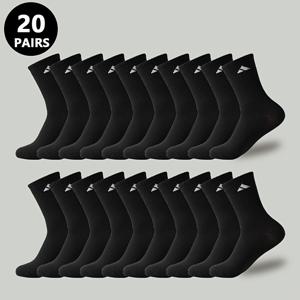TEMU 남성용 20켤레 운동 양말 - 강력 쿠션 체육관, 러닝, 워크아웃 양말 - 수분 흡수 통기성 원단 - 무봉제 발가락 디자인 - 미끄럼 방지 그립 - 농구, 하이킹, 캐주얼 착용 - (블랙) - 스포츠 및 일상 사용에 이상적, 스타일리시한 디자인, 편안한 착용감, 피트니스 애호가를 위한