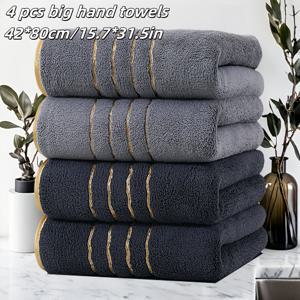 TEMU 4개 대형 42x80cm/16.5x31.5인치 골든 코랄 플리스 타월 - 초흡수, 빠른 건조, 부드럽고 편안한 마이크로화이버, 욕실, 샤워, 호텔, 헬스용 다색 옵션 - 크리스마스 및 휴일 사용에 이상적, 호텔 편의품, 우아한 디자인의 타월, 퀵드리 원단, 세면도구